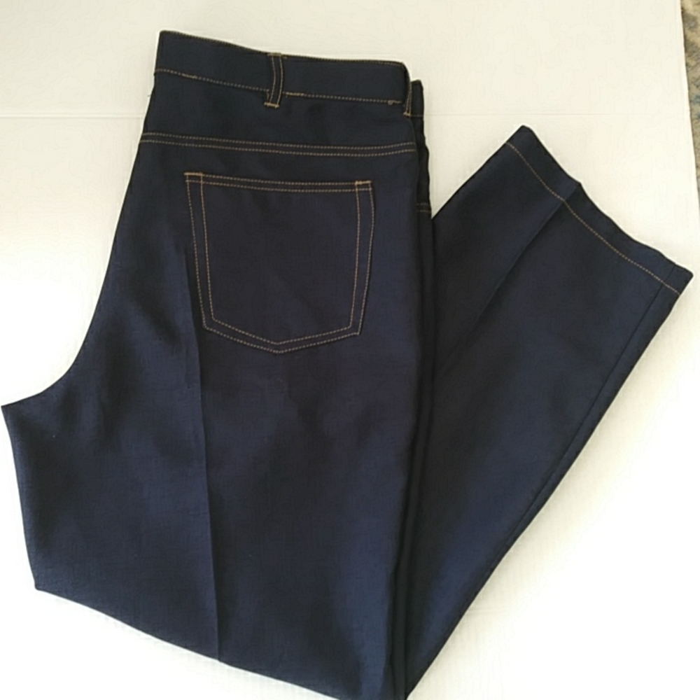 Haband's Fit-Forever Expandable Waist Jeans 38 Medium Dark Wash